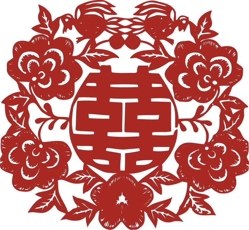 中国风中式传统喜庆民俗人物动物窗花剪纸插画边框AI矢量PNG素材【2828】